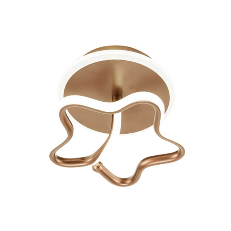 Star Acrylic Ceiling Lighting Minimalism White/Gold/Coffee LED Semi Flush Mount Lamp in Warm/White Light for Hallway Clearhalo 'Ceiling Lights' 'Close To Ceiling Lights' 'Close to ceiling' 'Semi-flushmount' Lighting' 1804785