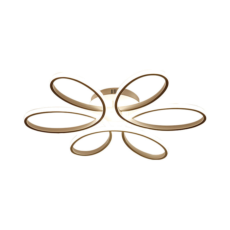 Blooming Flower Hotel Ceiling Light Fixture Metal Modernist LED Semi Flush Mount in Warm/White Light, 23"/29" Wide Clearhalo 'Ceiling Lights' 'Close To Ceiling Lights' 'Close to ceiling' 'Semi-flushmount' Lighting' 1804816