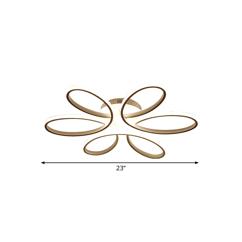 Blooming Flower Hotel Ceiling Light Fixture Metal Modernist LED Semi Flush Mount in Warm/White Light, 23"/29" Wide Clearhalo 'Ceiling Lights' 'Close To Ceiling Lights' 'Close to ceiling' 'Semi-flushmount' Lighting' 1804817