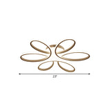 Blooming Flower Hotel Ceiling Light Fixture Metal Modernist LED Semi Flush Mount in Warm/White Light, 23"/29" Wide Clearhalo 'Ceiling Lights' 'Close To Ceiling Lights' 'Close to ceiling' 'Semi-flushmount' Lighting' 1804817