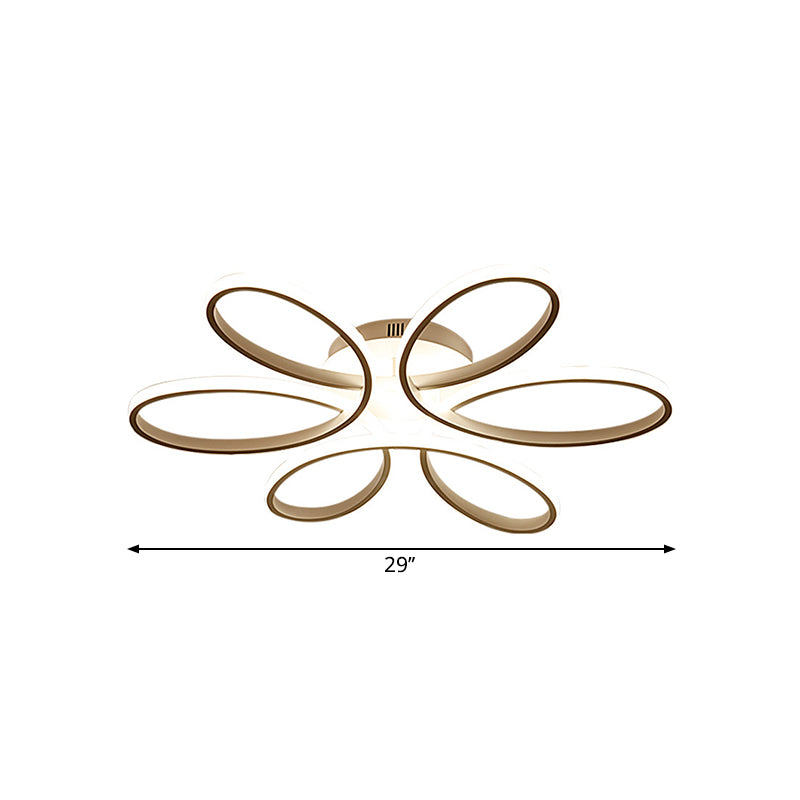 Blooming Flower Hotel Ceiling Light Fixture Metal Modernist LED Semi Flush Mount in Warm/White Light, 23"/29" Wide Clearhalo 'Ceiling Lights' 'Close To Ceiling Lights' 'Close to ceiling' 'Semi-flushmount' Lighting' 1804818