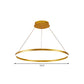 Ring Chandelier Lamp Minimalist Metal 16"/19.5"/23.5" With LED Bedroom Ceiling Pendant in Gold, Warm/White Light Clearhalo 'Ceiling Lights' 'Chandeliers' 'Modern Chandeliers' 'Modern' Lighting' 1804961