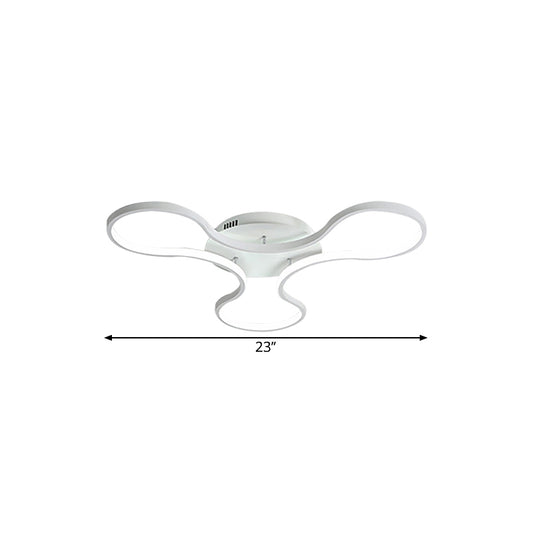 Fidget Spinner Shaped Ceiling Flush Simplicity Metal White LED Flush Mount Light for Boys Room, 23"/29" Width Clearhalo 'Ceiling Lights' 'Close To Ceiling Lights' 'Close to ceiling' 'Semi-flushmount' Lighting' 1804971