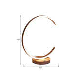 C-Shape Nightstand Lighting Simplicity Metal Sleeping Room LED Desk Lamp in Coffee, Warm/White Light Clearhalo 'Lamps' 'Table Lamps' Lighting' 1805052