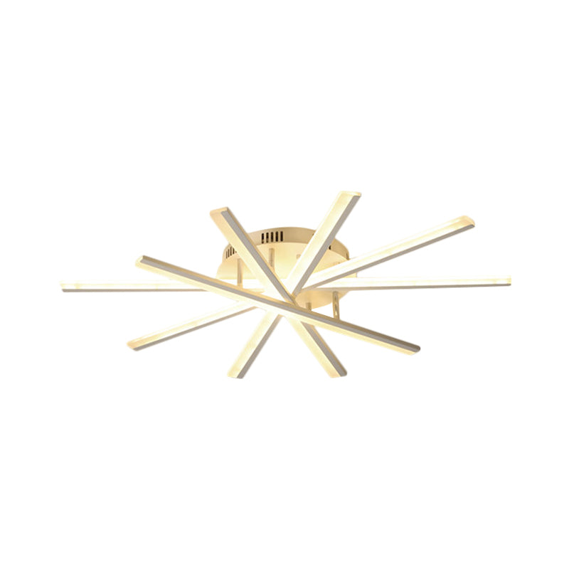 Burst Design Acrylic Ceiling Light Modernist 5/9-Bulb White LED Semi Flush Mount Lighting in Warm/White Light Clearhalo 'Ceiling Lights' 'Close To Ceiling Lights' 'Close to ceiling' 'Semi-flushmount' Lighting' 1805055