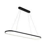 Oval Suspended Lighting Fixture Modern Style Metal LED Restaurant Island Light in Black/White Clearhalo 'Ceiling Lights' 'Island Lights' Lighting' 1805107