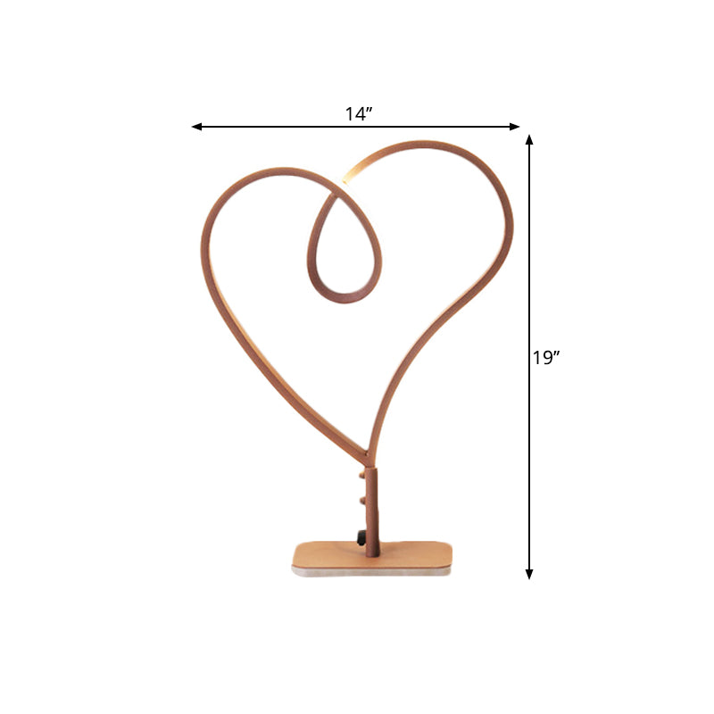 Simple LED Night Lighting Coffee Loving Heart Reading Desk Lamp with Metal Shade in Warm/White Light Clearhalo 'Lamps' 'Table Lamps' Lighting' 1805116