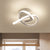 Modern Twisting Ceiling Flush Light Iron Foyer LED Semi Mount Lighting in Warm/White Light, Black/White White Clearhalo 'Ceiling Lights' 'Close To Ceiling Lights' 'Close to ceiling' 'Semi-flushmount' Lighting' 1805183