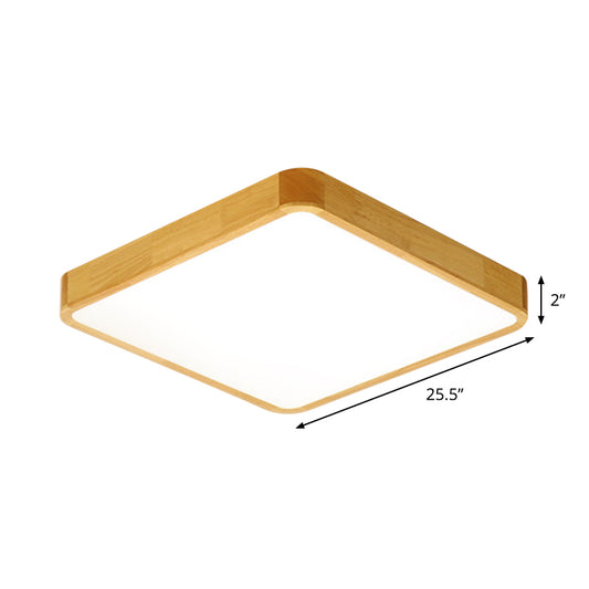 Simplicity LED Flush Mount Fixture Beige Square Ceiling Flush with Acrylic Shade in Warm/White Light, 18"/21"/25.5" W Clearhalo 'Ceiling Lights' 'Close To Ceiling Lights' 'Close to ceiling' 'Flush mount' Lighting' 1805248