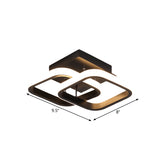 LED Corridor Semi Flush Mount Simple Black Ceiling Fixture with Square/Round Metal Shade in Warm/White Light Clearhalo 'Ceiling Lights' 'Close To Ceiling Lights' 'Close to ceiling' 'Semi-flushmount' Lighting' 1805262