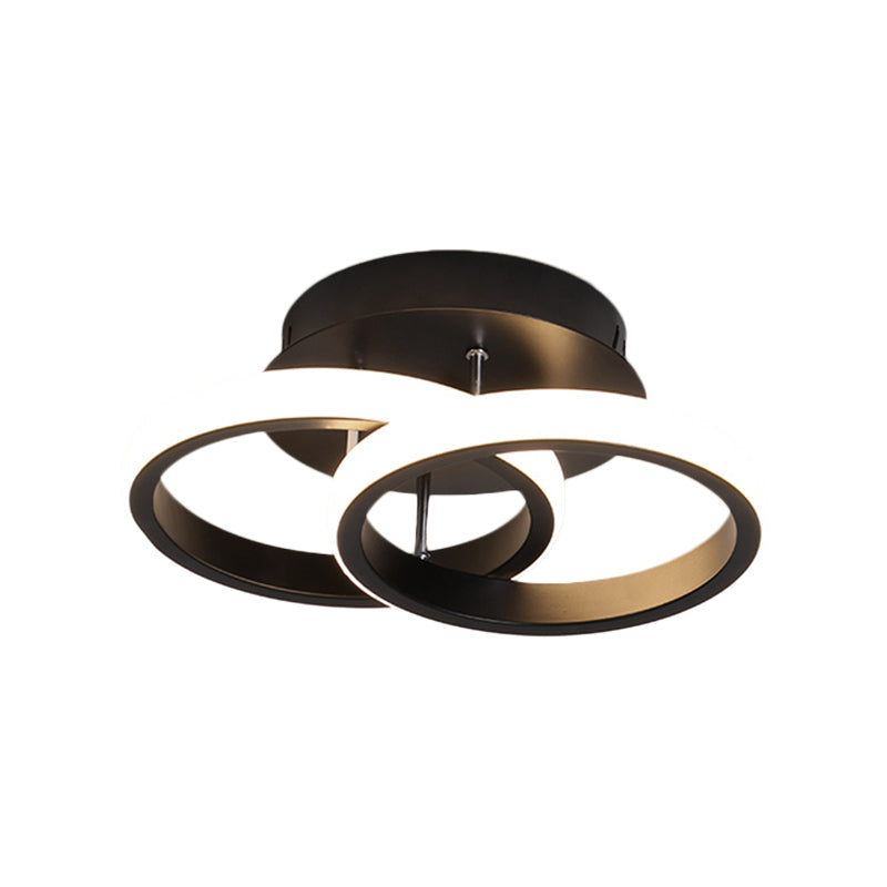 LED Corridor Semi Flush Mount Simple Black Ceiling Fixture with Square/Round Metal Shade in Warm/White Light Clearhalo 'Ceiling Lights' 'Close To Ceiling Lights' 'Close to ceiling' 'Semi-flushmount' Lighting' 1805266