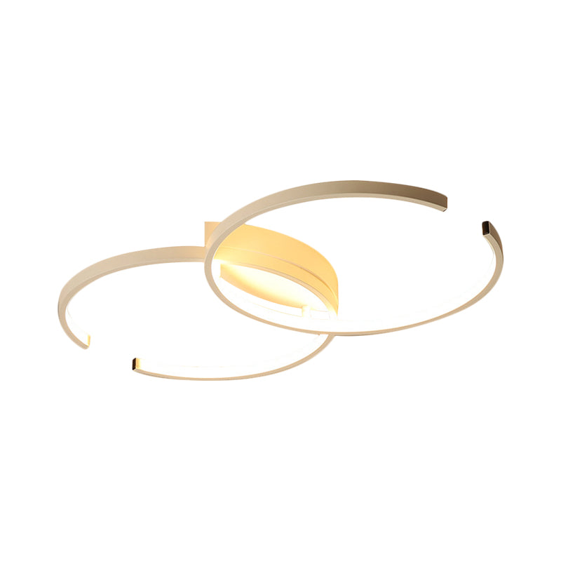 Acrylic Double-C Close to Ceiling Lamp Minimalism Black/White LED Semi Flush Light in Warm/White Light Clearhalo 'Ceiling Lights' 'Close To Ceiling Lights' 'Close to ceiling' 'Semi-flushmount' Lighting' 1805275