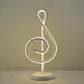 Black/White/Gold Musical Note Desk Lamp Minimalism LED Metal Night Table Lighting with Round Pedestal in Warm/White Light Clearhalo 'Lamps' 'Table Lamps' Lighting' 1805323