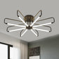 Floral Frame Semi Flush Light Fixture Modern Acrylic Black/Gold LED Ceiling Lamp in Warm/White Light, 24.5"/39" Wide Clearhalo 'Ceiling Lights' 'Close To Ceiling Lights' 'Close to ceiling' 'Semi-flushmount' Lighting' 1805344