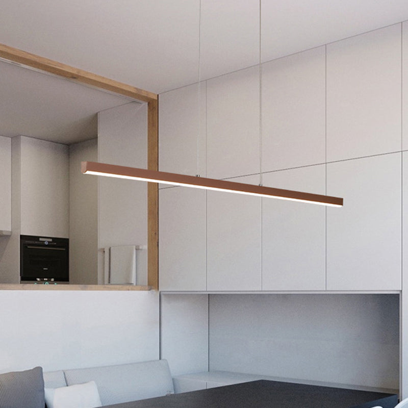 Metal Linear Island Lighting Ideas Modernism LED Ceiling Suspension Lamp in Brown, Warm/White Light Clearhalo 'Ceiling Lights' 'Island Lights' Lighting' 1805351