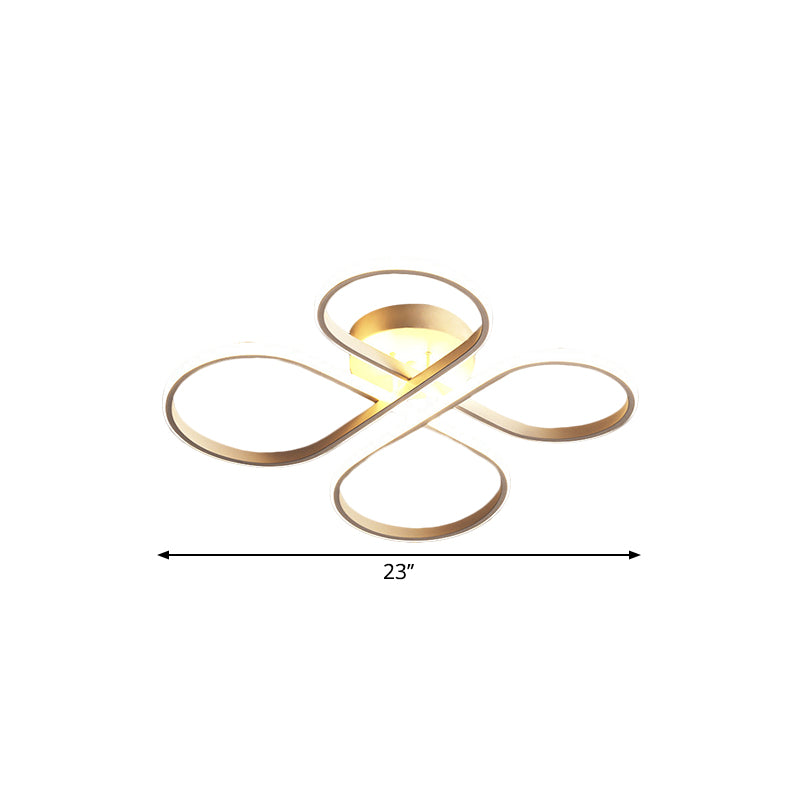 23"/27.5" W Minimalist LED Semi Flush White Floral Close to Ceiling Lighting with Acrylic Shade, Warm/White Light Clearhalo 'Ceiling Lights' 'Close To Ceiling Lights' 'Close to ceiling' 'Semi-flushmount' Lighting' 1805363