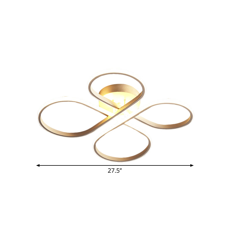 23"/27.5" W Minimalist LED Semi Flush White Floral Close to Ceiling Lighting with Acrylic Shade, Warm/White Light Clearhalo 'Ceiling Lights' 'Close To Ceiling Lights' 'Close to ceiling' 'Semi-flushmount' Lighting' 1805364