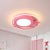 Acrylic Cartoon Bee Ceiling Light Modernism LED Flush Mount Lamp in Pink for Nursery, Warm/White Light Pink Clearhalo 'Ceiling Lights' 'Close To Ceiling Lights' 'Close to ceiling' 'Flush mount' Lighting' 1805371