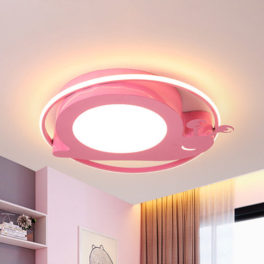 Acrylic Cartoon Bee Ceiling Light Modernism LED Flush Mount Lamp in Pink for Nursery, Warm/White Light Clearhalo 'Ceiling Lights' 'Close To Ceiling Lights' 'Close to ceiling' 'Flush mount' Lighting' 1805372