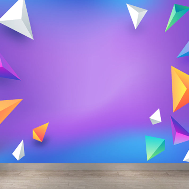 Dark Color Geometric Wallpaper Mural Abstract Modern Waterproofing Wall Art for Home Light Purple Clearhalo 'Wall Decor' 'Wall Mural' 1805559