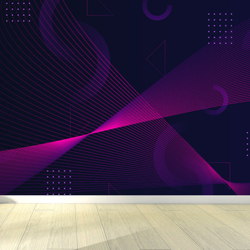 Dark Color Geometric Wallpaper Mural Abstract Modern Waterproofing Wall Art for Home Rose Red Clearhalo 'Wall Decor' 'Wall Mural' 1805579