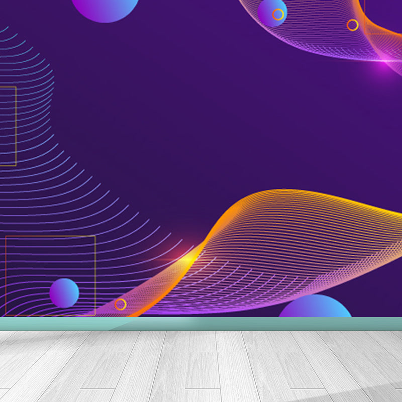 Sci-Fi Geometry Wall Mural Decal Non-Woven Moisture Resistant Dark Color Wall Covering for Room Clearhalo 'Wall Decor' 'Wall Mural' 1805585