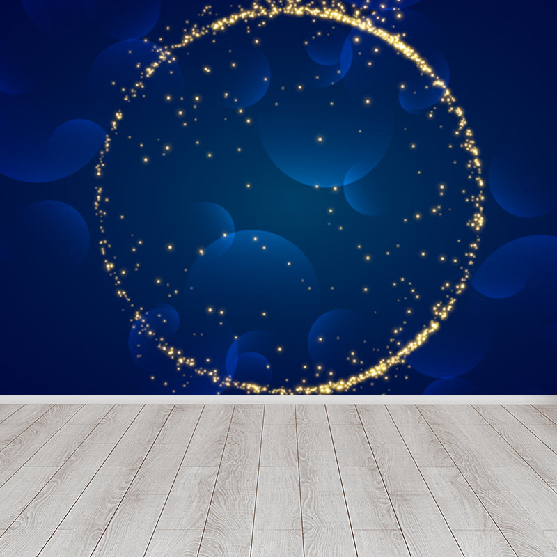 Sci-Fi Geometry Wall Mural Decal Non-Woven Moisture Resistant Dark Color Wall Covering for Room Blue Clearhalo 'Wall Decor' 'Wall Mural' 1805604