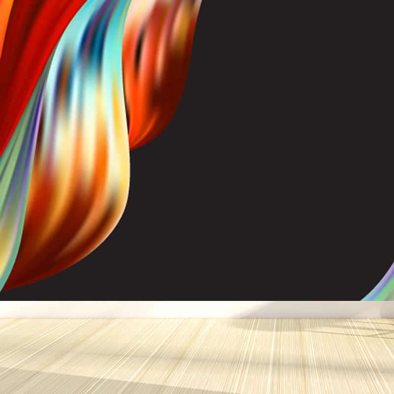 Curvy Ribbons Mural Wallpaper Dark Color Modernist Wall Covering for Accent Wall Clearhalo 'Wall Decor' 'Wall Mural' 1805660