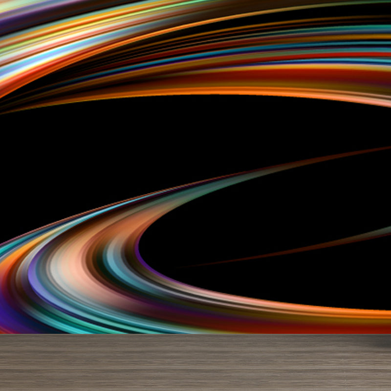 Curvy Ribbons Mural Wallpaper Dark Color Modernist Wall Covering for Accent Wall Clearhalo 'Wall Decor' 'Wall Mural' 1805665