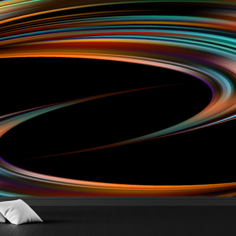 Curvy Ribbons Mural Wallpaper Dark Color Modernist Wall Covering for Accent Wall Clearhalo 'Wall Decor' 'Wall Mural' 1805666