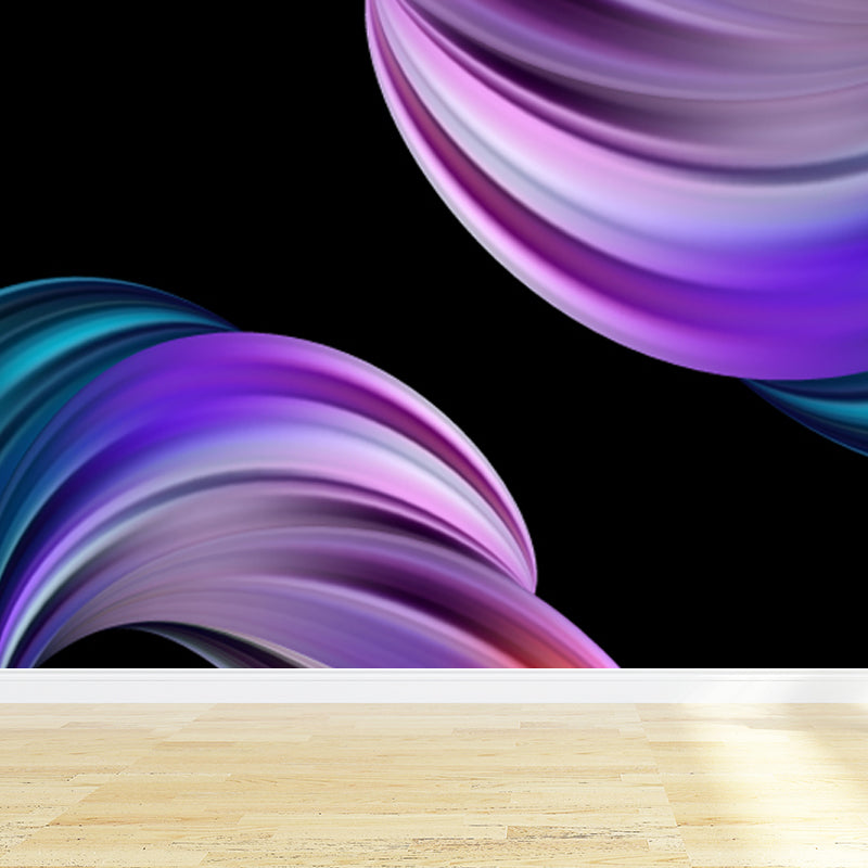 Curvy Ribbons Mural Wallpaper Dark Color Modernist Wall Covering for Accent Wall Clearhalo 'Wall Decor' 'Wall Mural' 1805675