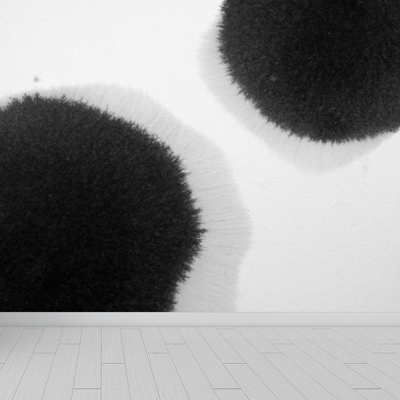 Minimalist Ink Brushstroke Wall Mural Black and White Waterproofing Wall Decor for Room Black Design 1 Clearhalo 'Wall Decor' 'Wall Mural' 1805684