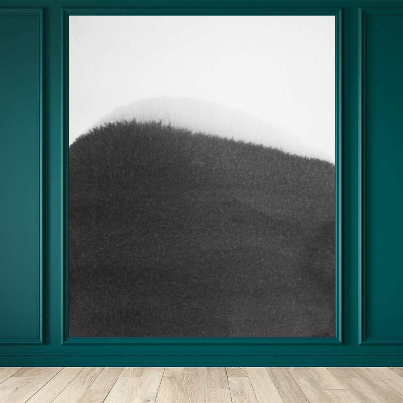 Minimalist Ink Brushstroke Wall Mural Black and White Waterproofing Wall Decor for Room Clearhalo 'Wall Decor' 'Wall Mural' 1805696