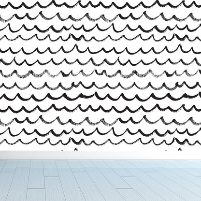 Black and White Botanic Drawing Mural Geometric Modern Water-Proof Wall Covering Black Design 5 Clearhalo 'Wall Decor' 'Wall Mural' 1805754