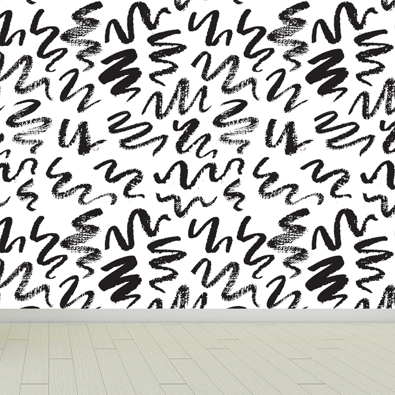 Illustration Plant Wall Covering Mural Whole Wall Decor for Kids Room, Made to Measure Clearhalo 'Wall Decor' 'Wall Mural' 1805770