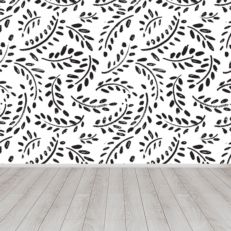 Illustration Plant Wall Covering Mural Whole Wall Decor for Kids Room, Made to Measure Clearhalo 'Wall Decor' 'Wall Mural' 1805775