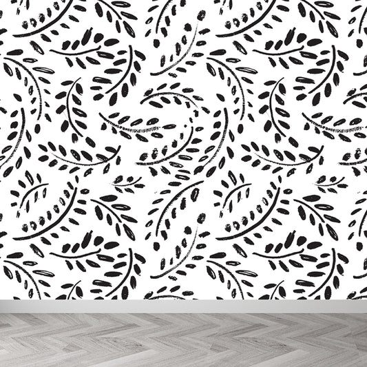 Illustration Plant Wall Covering Mural Whole Wall Decor for Kids Room, Made to Measure Clearhalo 'Wall Decor' 'Wall Mural' 1805776