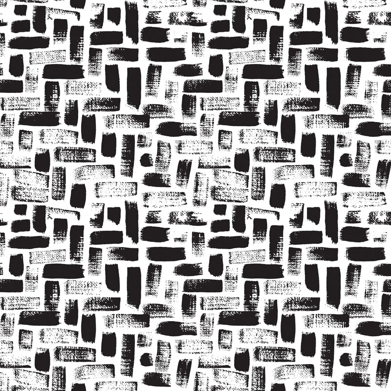 Seamless Pattern Plant Mural Decal Modern Non-Woven Cloth Wall Art in Black and White Clearhalo 'Wall Decor' 'Wall Mural' 1805797