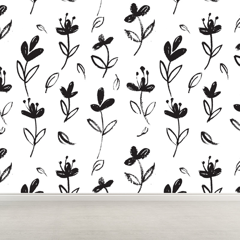 Full Size Botanical Mural Wallpaper Moisture Resistant Modern Bedroom Wall Covering Clearhalo 'Wall Decor' 'Wall Mural' 1805810