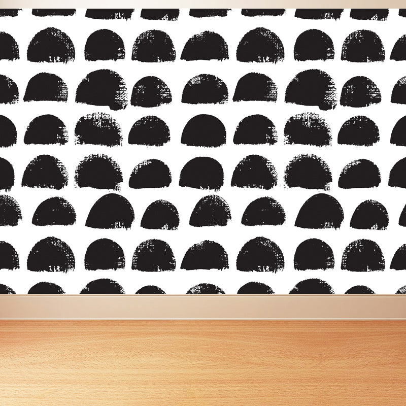 Full Size Botanical Mural Wallpaper Moisture Resistant Modern Bedroom Wall Covering Black Design 2 Clearhalo 'Wall Decor' 'Wall Mural' 1805814