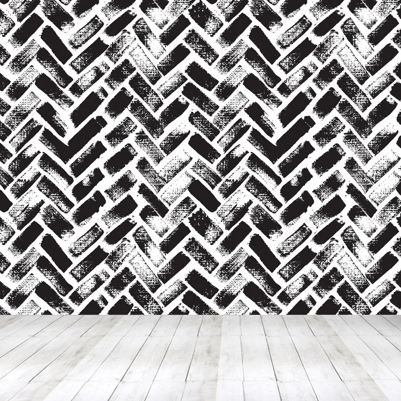 Full Size Botanical Mural Wallpaper Moisture Resistant Modern Bedroom Wall Covering Black Design 3 Clearhalo 'Wall Decor' 'Wall Mural' 1805819