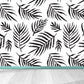 Black and White Modern Mural Large Illustration Leaves Print Wall Decor for Bedroom Clearhalo 'Wall Decor' 'Wall Mural' 1805856