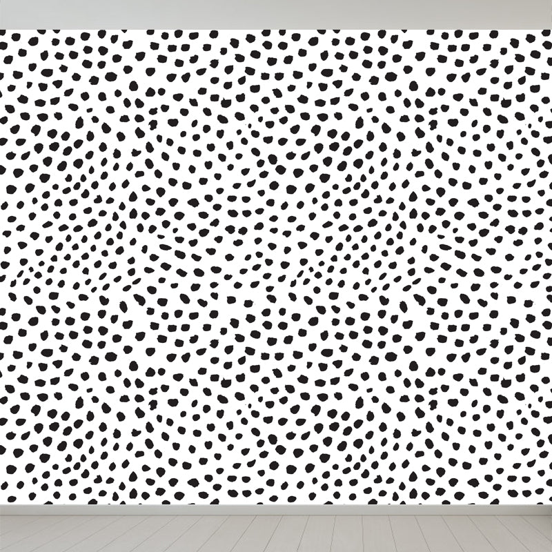 Modern Geometric Wall Mural Non-Woven Stain Resistant Black and White Wall Art for Home Black Design 3 Clearhalo 'Wall Decor' 'Wall Mural' 1805869