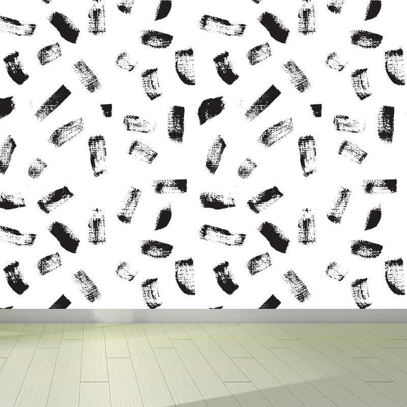 Modern Geometric Wall Mural Non-Woven Stain Resistant Black and White Wall Art for Home Black Design 5 Clearhalo 'Wall Decor' 'Wall Mural' 1805879