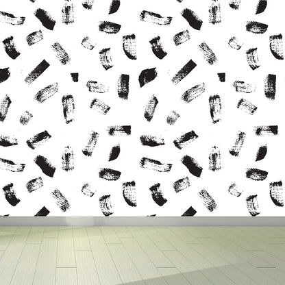 Modern Geometric Wall Mural Non-Woven Stain Resistant Black and White Wall Art for Home Black Design 5 Clearhalo 'Wall Decor' 'Wall Mural' 1805879