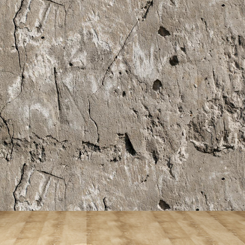 Scratched Wall Mural Decal Pastel Color Industrial Style Wall Covering for Boys Room Brown Clearhalo 'Wall Decor' 'Wall Mural' 1805894