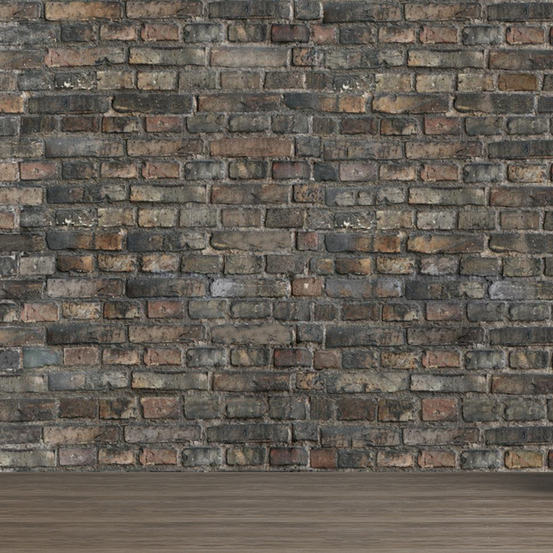 Steampunk Brick Look Wallpaper Mural for Restaurant Custom Wall Decor in Dark Color Clearhalo 'Wall Decor' 'Wall Mural' 1805921