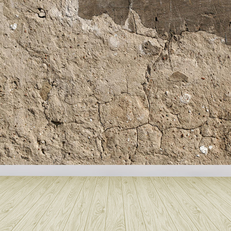 Shabby Stone Mural Wallpaper for Living Room, Light Color, Custom Size Available Clearhalo 'Wall Decor' 'Wall Mural' 1805935