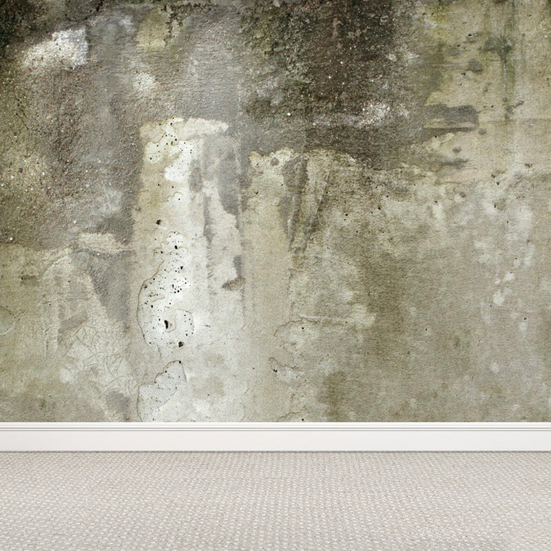 Shabby Stone Mural Wallpaper for Living Room, Light Color, Custom Size Available Pewter Clearhalo 'Wall Decor' 'Wall Mural' 1805944