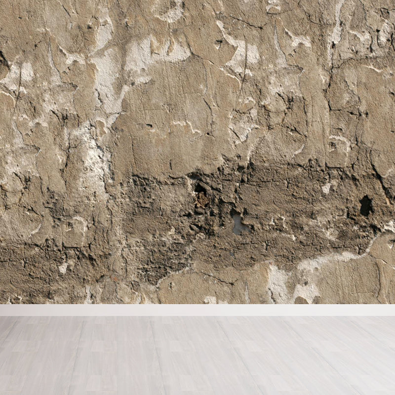 Industrial Scratches Wall Paper Mural Dark Color Water Resistant Wall Art for Garage Brown Clearhalo 'Wall Decor' 'Wall Mural' 1805959